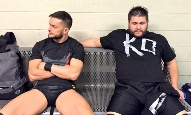 Kevin Owens (right) with Finn Balor