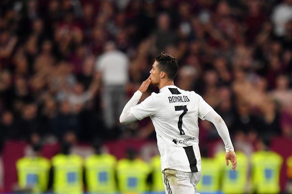 Cristiano Ronaldo celebrated after scoring goals for Juventus