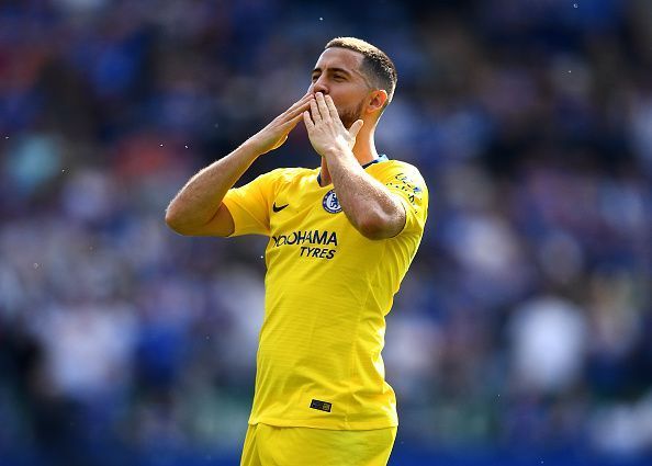 Eden Hazard after Chelsea&#039;s last Premier League match this season against Leicester City