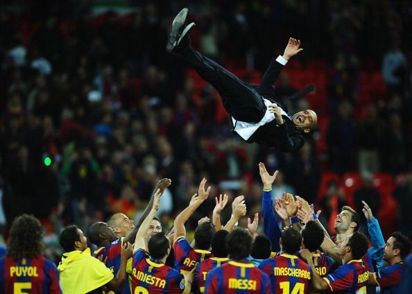 Guardiola won a host of trophies at Barcelona