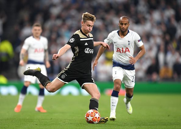 Frenkie de Jong had a brilliant game in midfield for Ajax against Tottenham Hotspur in the first leg