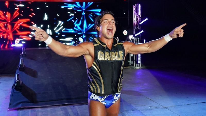 Gable's hair looked smart at the start of his match...