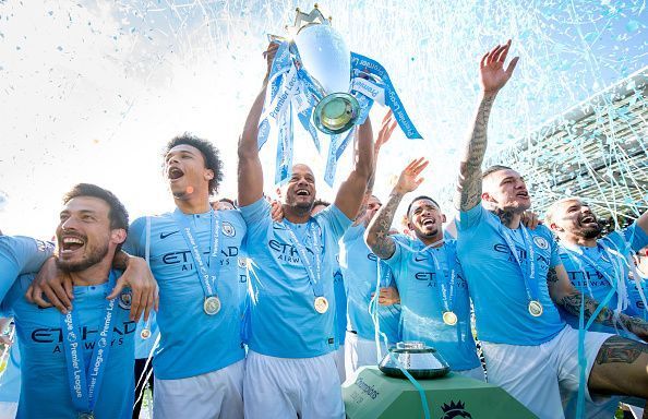 Manchester City won a domestic treble