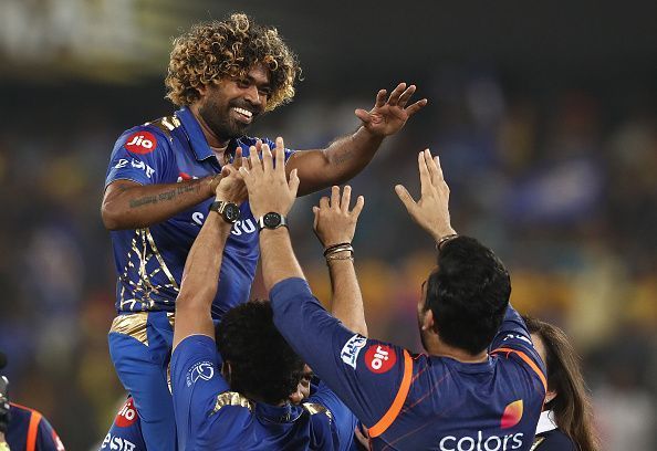 Malinga celebrates the IPL 2019 final win