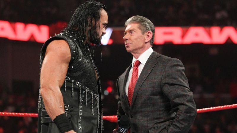 Drew McIntyre confronting Vince McMahon.
