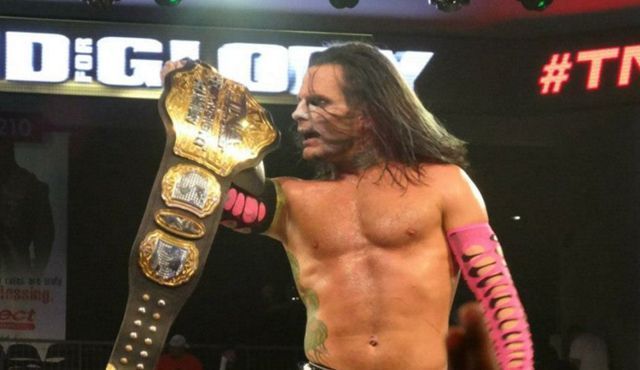 Jeff Hardy defended the TNA World Heavyweight Championship in New Japan at Wrestle Kingdom 5 in 2011.