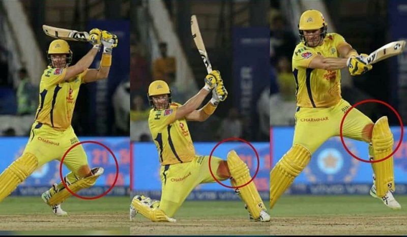 Shane Watson scored a half-century despite a bleeding knee ( Pic credits: IPLT20)