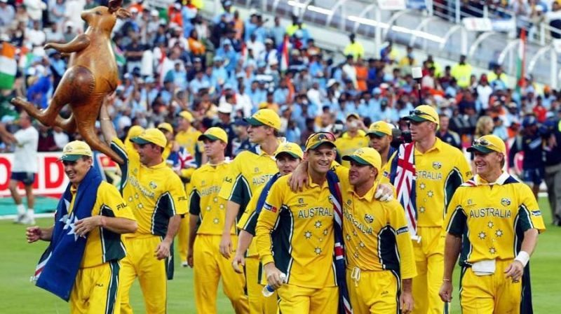Australian Team celebrating after winning their third World Cup title