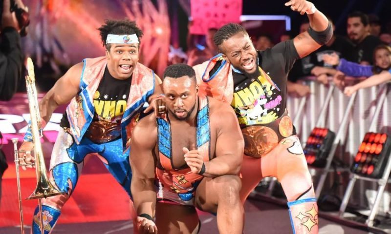 Xavier Woods, Big E Langston, and Kofi Kingston make up the New Day.