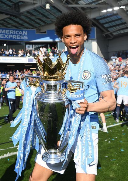 Sane played a big part as Man City won a historic domestic treble