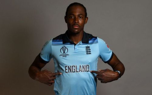 Jofra Archer wearing the new England jersey