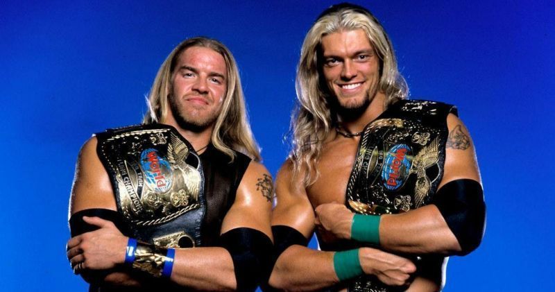 Christian and Edge as WWE World Tag Team Champions.