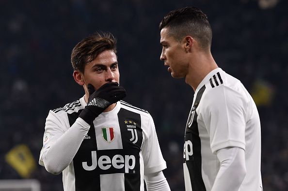 Paulo Dybala (left) with Juventus&#039; star attacker Cristiano Ronaldo