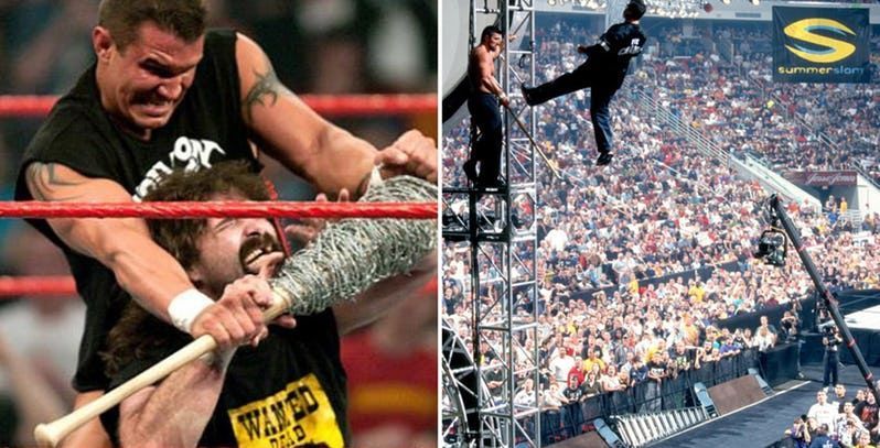 Randy Orton punished Cactus Jack in 2004, whilst Shane McMahon was sent flying in 2000.