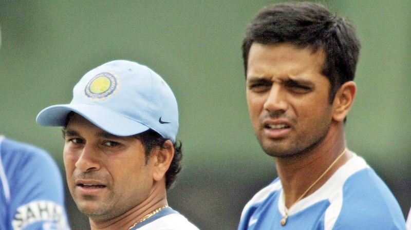 Sachin Tendulkar (left) and Rahul Dravid (right)