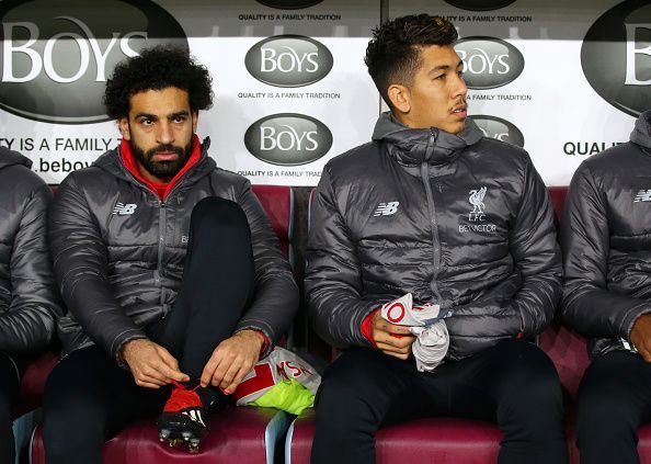 Mohamed Salah and Roberto Firmino of Liverpool FC