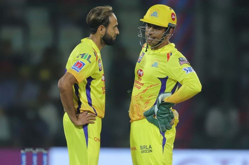 MS Dhoni &amp; Imran Tahir (Image courtesy: iplt20.com)