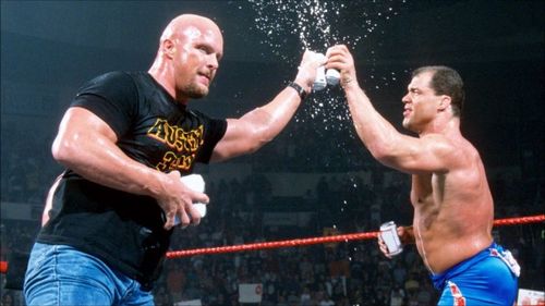 Kurt Angle with Steve Austin