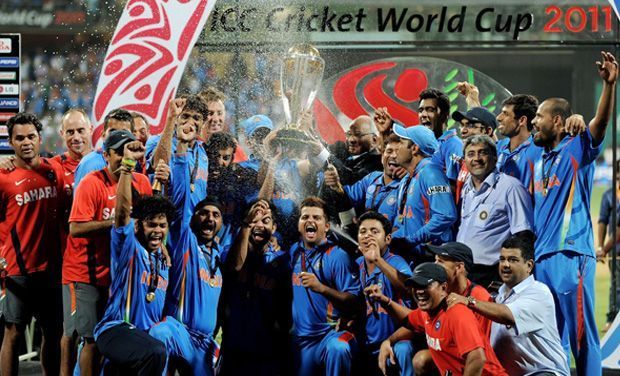 India celebrating their second World Cup success