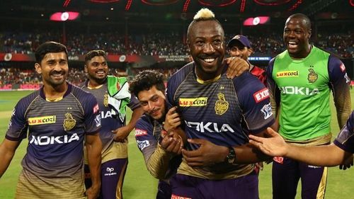 Kuldeep Yadav and Andre Russell - Image Courtesy (BCCI/IPLT20.com)