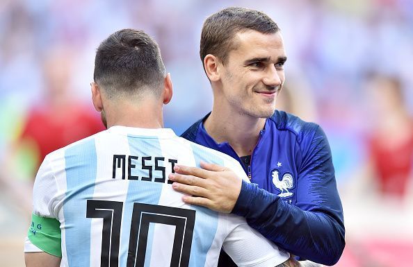 Messi and Griezmann at the 2018 World Cup
