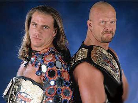 stone cold and shawn michaels tag team champions