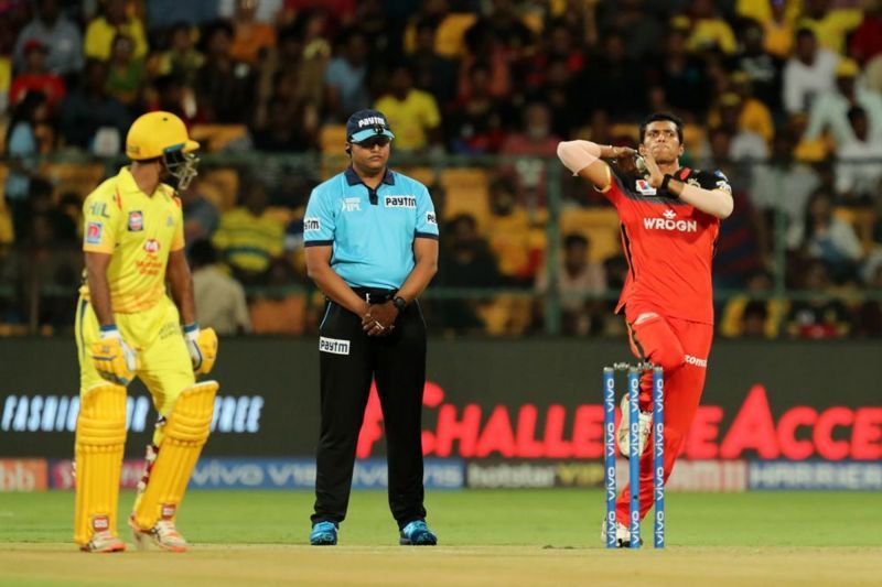 Navdeep Saini loading up. (Image Courtesy: IPLT20)