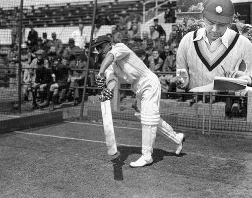 Bradman, with Nimbalkar inset