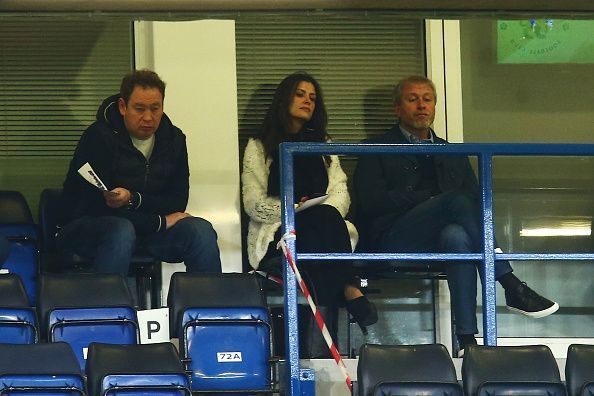 Chelsea owner Roman Abramovich with director Marina Granovskaia