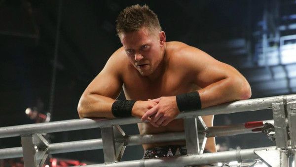 The Miz after losing his grip on Shane McMahon.