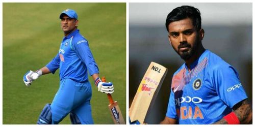 MS Dhoni(left) and KL Rahul(right)