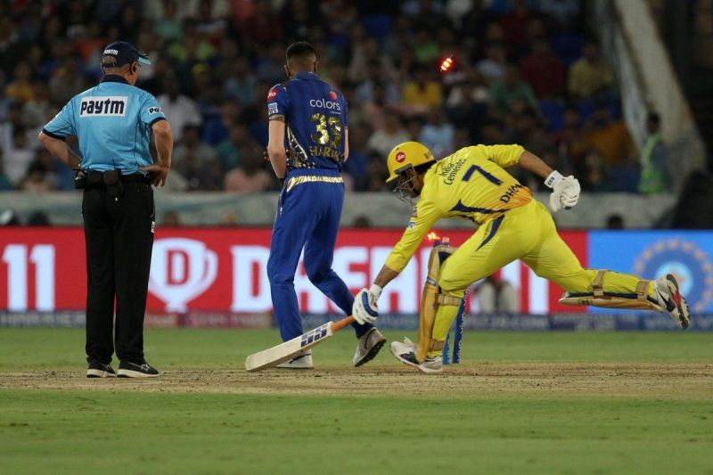 Dhoni run out - Image Courtesy (BCCI/IPLT20.com)