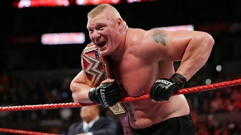 Brock Lesnar mocking his challenger