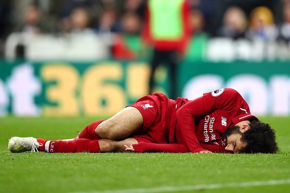 Salah collided with the Newcastle United goalkeeper during the weekend&#039;s Premier League game at St James&#039; Park