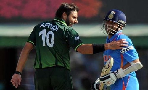 Shahid Afridi and Sachin Tendulkar