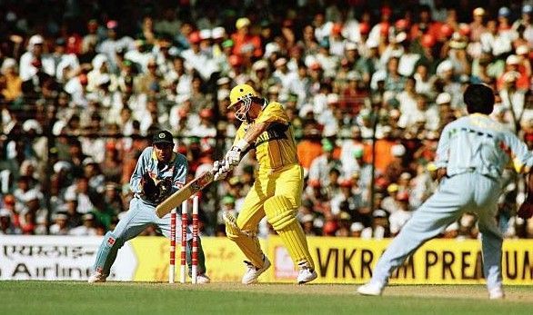 Mark Waugh scored a splendid century to set up a win over India.