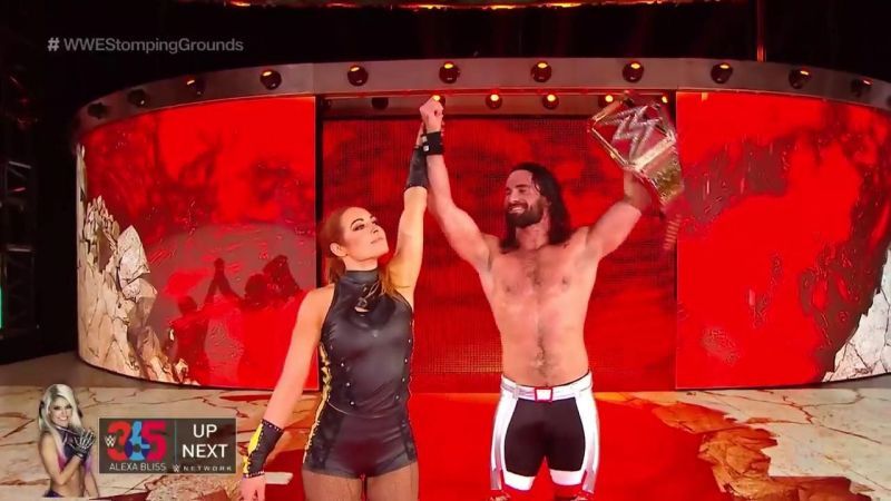 Becky Lynch and Seth Rollins