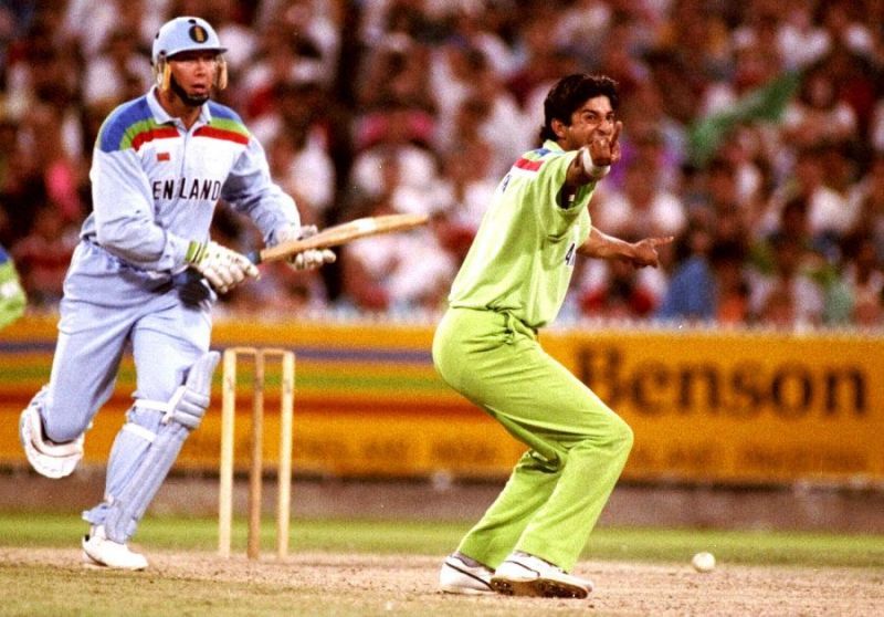 Wasim Akram during the 1992 World Cup