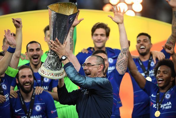 Sarri won the Europa League title with Chelsea