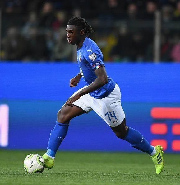 Moise Kean has scored 2 goals in 3 caps for the Italian senior team