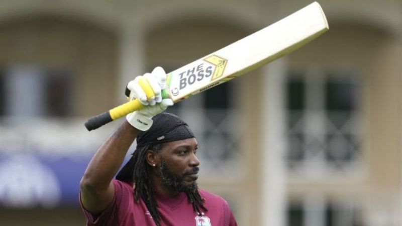 Chris Gayle continued with a personal message on his bat