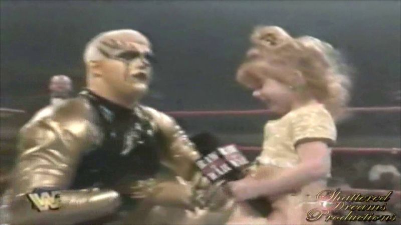 Goldust with his daughter Dakota, during an Attitude Era edition of RAW.