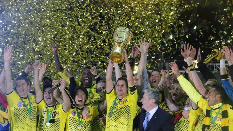 Klopp won the DFB Pokal with Dortmund before losing his next 6 cup finals