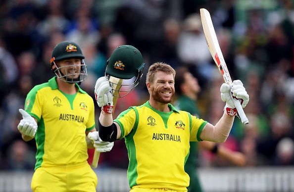 David Warner celebrates his century