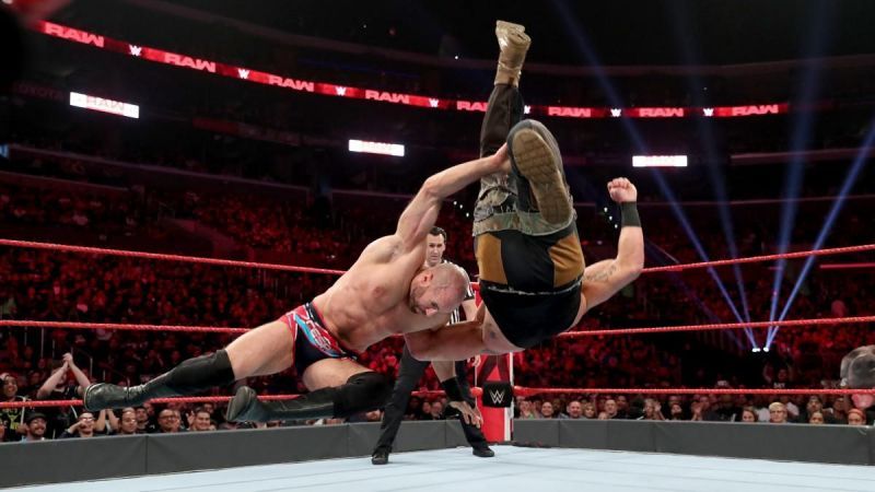 Cesaro did the unthinkable and lifted Braun on his shoulders