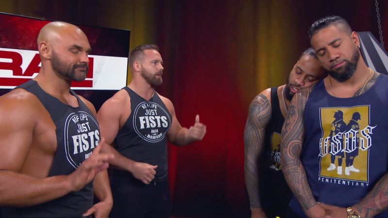The Revival (left) with The Usos (right)
