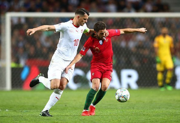 Bernardo Silva (right) was Portugal&#039;s best player barring Cristiano, while Swiss captain Xhaka struggled
