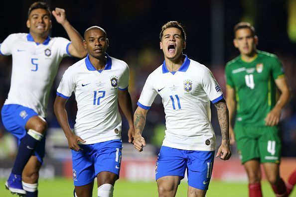 Philippe Coutinho celebrates