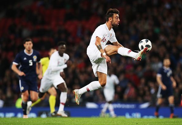 Bruno Fernandes in action for Portugal against Scotland