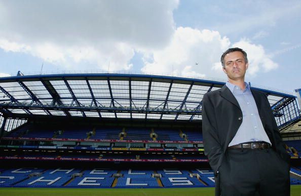 Chelsea FC unveil Mourinho as manager in 2004 Chelsea FC players celebrate the UCL Triumph over FC Bayern Munich in 2012